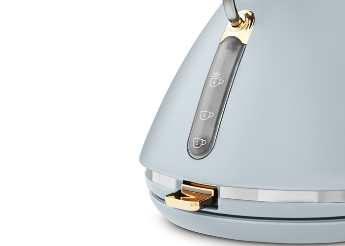 Accents Gold Pyramid Kettle - Ocean Grey