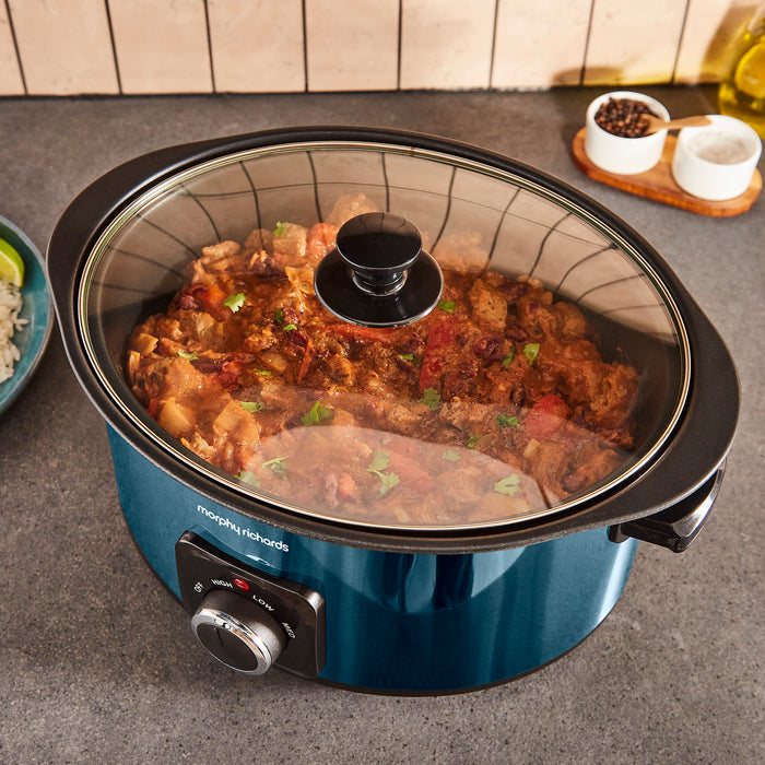 Accents Sear & Stew 6.5L Blue Slow Cooker