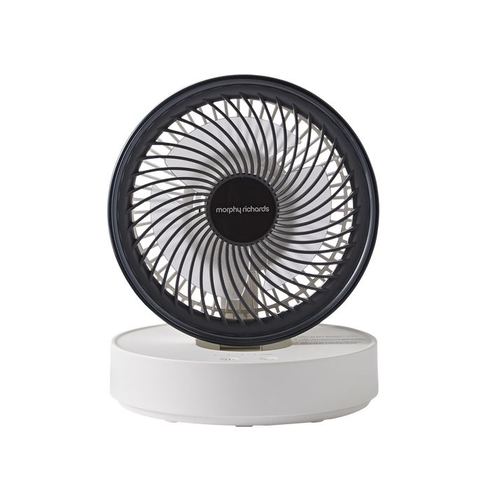 Air Flex 6” Portable Oscillating Rechargeable USB Fan in white