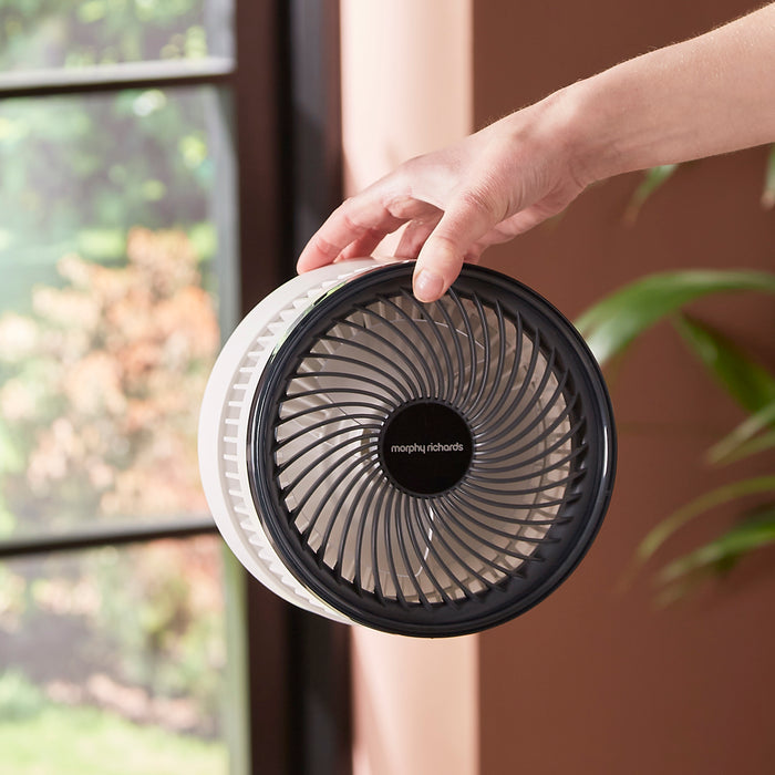 Holding the Air Flex 6” Portable Oscillating Rechargeable USB Fan