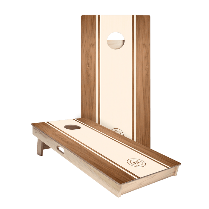 Airstream Classic Stripes Beige Cornhole Boards, - American Cornhole Association