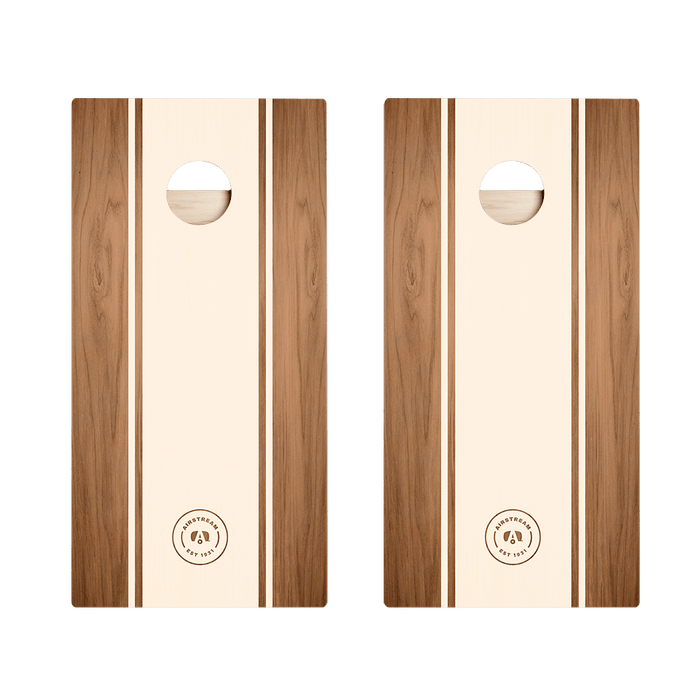 Airstream Classic Stripes Beige Cornhole Boards, - American Cornhole Association
