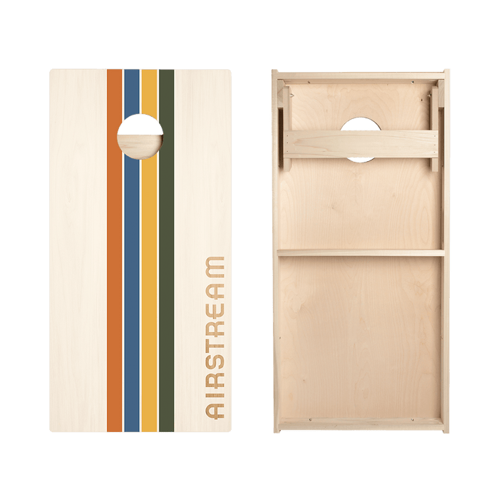 Airstream Retro Stripes Cornhole Boards, - American Cornhole Association