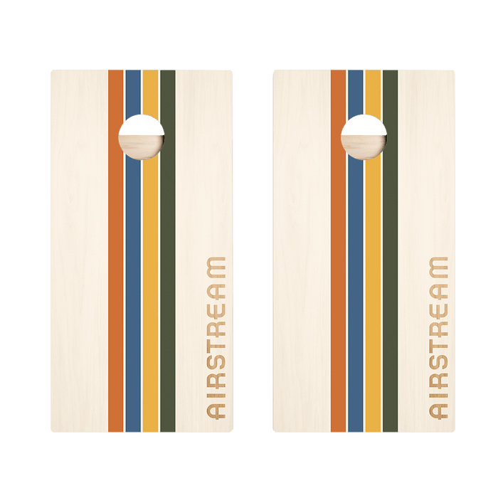 Airstream Retro Stripes Cornhole Boards, - American Cornhole Association