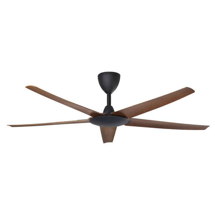 Alpha DC Motor Ceiling Fan- (56 ") 5 ABS Blade 12 +12 speed with Remote control - Walnut with Matt Black