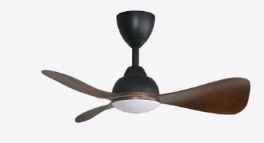 Alpha DC Motor LED Ceiling Fan- (33 ") 5 ABS Blade 12+12 Speed  with Remote control - MB Walnut
