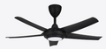 Alpha DC Motor LED Ceiling Fan- (40 ") 5 ABS Blade 12+12 Speed  with Remote control - Matt Black