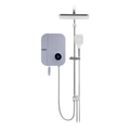 Alpha Digital Instant Water Heater (DC Pump) c/w 3 in 1 Shower Slide Bar - Blue Linen