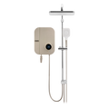 Alpha Digital Instant Water Heater (DC Pump) c/w 3 in 1 Shower Slide Bar - Gold Cotton