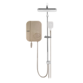 Alpha Instant Water Heater (DC Pump) c/w 3 in 1 Shower Slide Bar - Gold Cotton