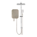 Alpha Neon Instant Water Heater (DC Pump) c/w 3 in 1 Shower Slide Bar - Gold Cotton