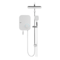Alpha Neon Instant Water Heater (DC Pump) c/w 3 in 1 Shower Slide Bar - White Chiffon
