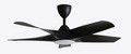 Alpha Ultra Led DC Motor Ceiling Fan- (48 ") 5 ABS Blade 8+8 Speed  with Remote control - Matt Black