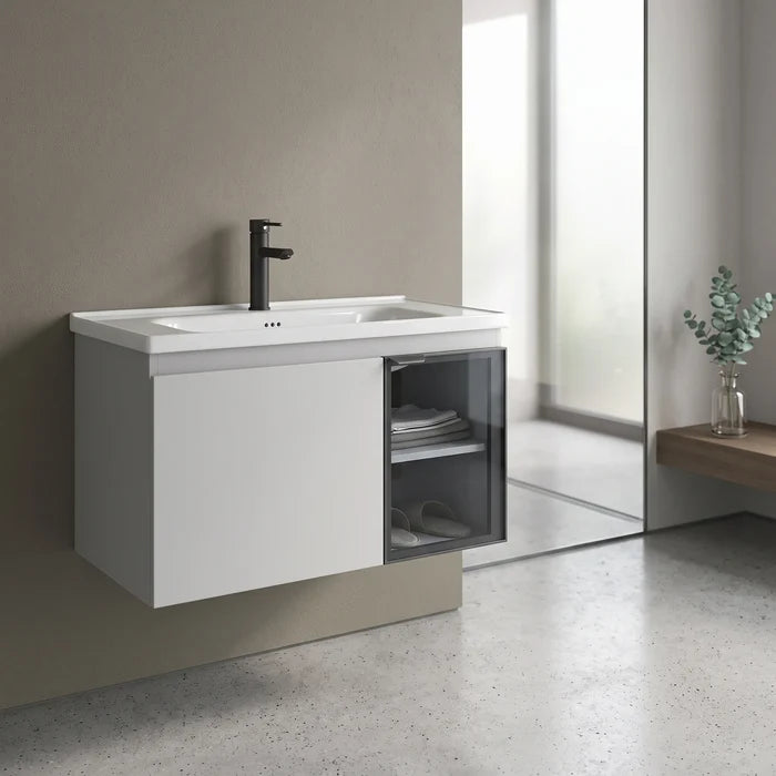 Aluminium Basin Cabinet Set in a room setting