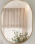 Aluminium Frame Mirror - Gold Pill Shape