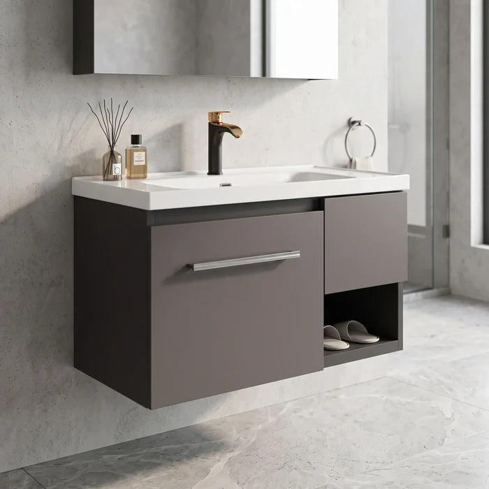 Aluminium Main Basin Cabinet Set in a room setting
