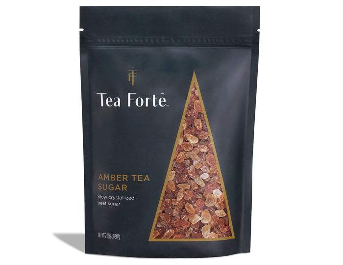 Amber tea sugar in a two pound bag