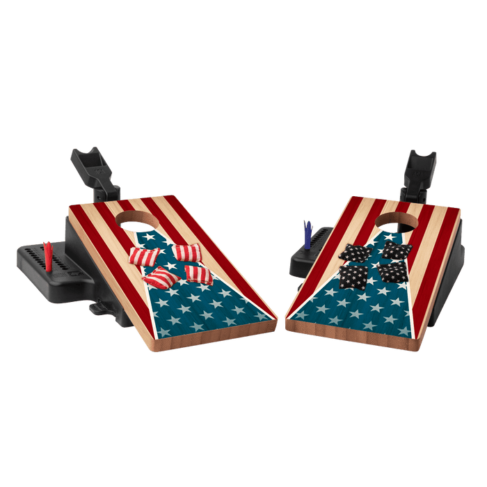 American Flag Classic Triangle Double Chuck Mini Cornhole Tabletop Game, - American Cornhole Association