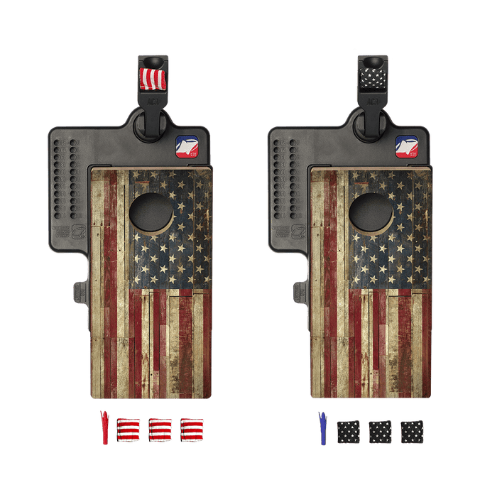 American Flag Double Chuck Mini Cornhole Tabletop Game, - American Cornhole Association