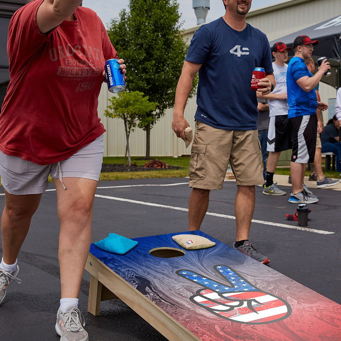 American Flag Peace Sign Star Cornhole Boards - ACA - 000177 | American Cornhole Association