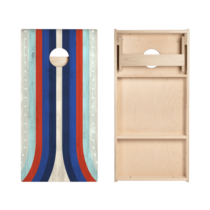 American Moto Curved Stripes Star Cornhole Boards - ACA - 000299 | American Cornhole Association