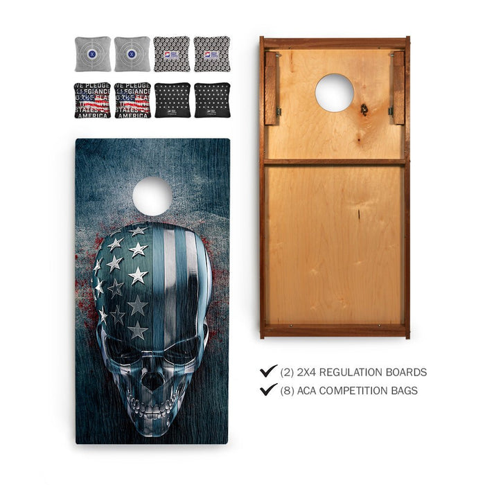American Skull Sig Pro 2x4 Regulation Cornhole Bundle -  | American Cornhole Association