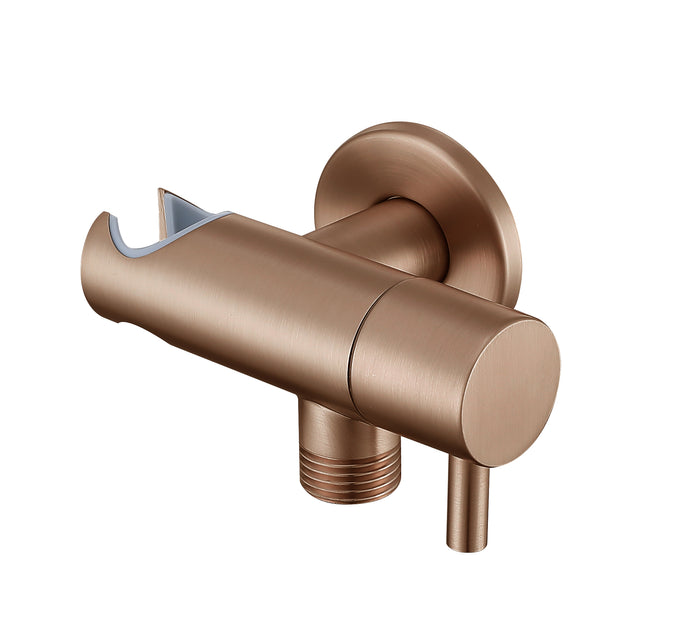 Angle Valve with Holder - Brushed Rose Gold