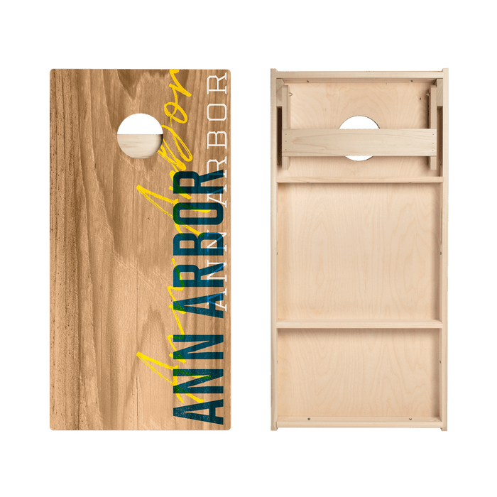 Ann Arbor Campus Gameday Star Cornhole Boards - ACA - 000199 | American Cornhole Association
