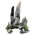 Aquarium Fish Tank Ornament - Tall Rocks with Plastic Plants