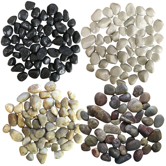 Aquarium Fish Tank Pebbles Decorative White Black and Coloured