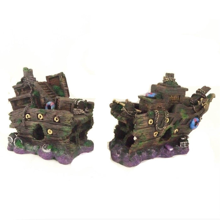 Aquarium Ornament - Large 2 Piece Ship Wreck Boat