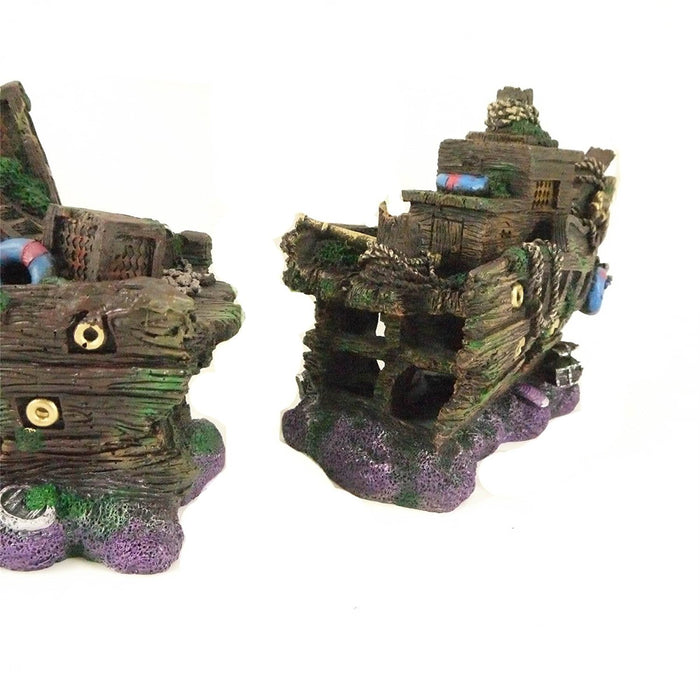 Aquarium Ornament - Large 2 Piece Ship Wreck Boat