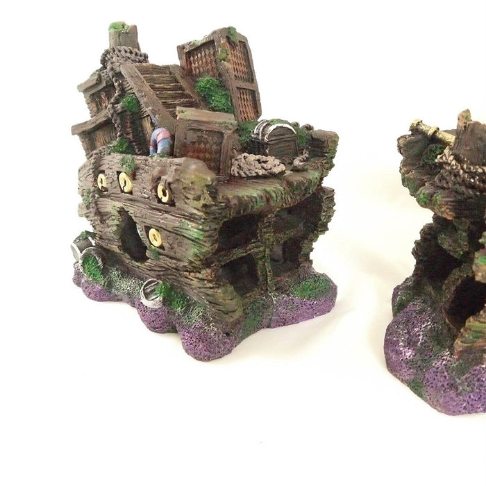 Aquarium Ornament - Large 2 Piece Ship Wreck Boat