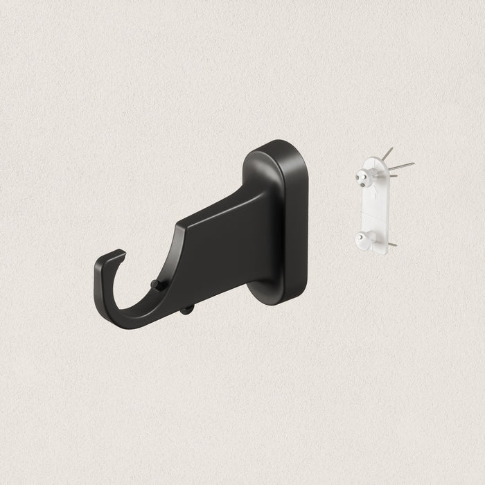 Single Curtain Rods | color: Matte-Black | size: 42-120" (107-305 cm) | diameter: 1" (2.5 cm)
