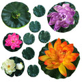Artifical Pond Lily Lilly Floating Pond Decoration Lillie Plant With Frog Mixed Pack