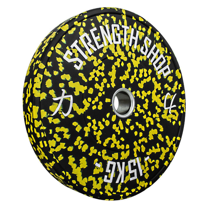 B-WARE Fleck Rubber Bumper Plates – Colour Coded, 5kg-25kg - Strength Shop