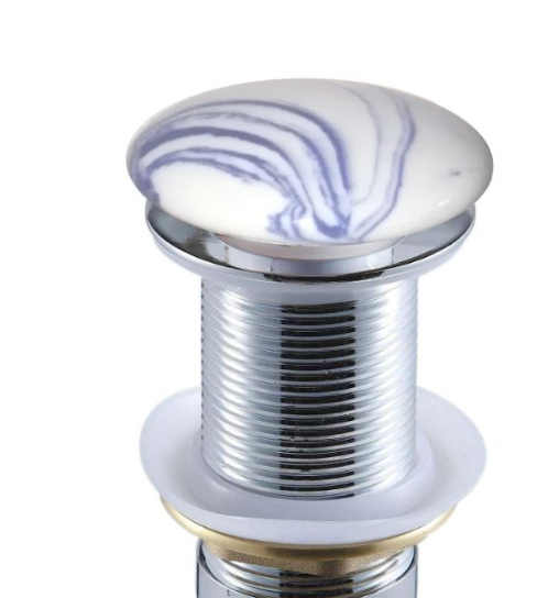 Basin Waste without Overflow - White with Blue Stripes