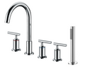 Bathtub Mixer 5 Hole with Hand Shower - Chrome