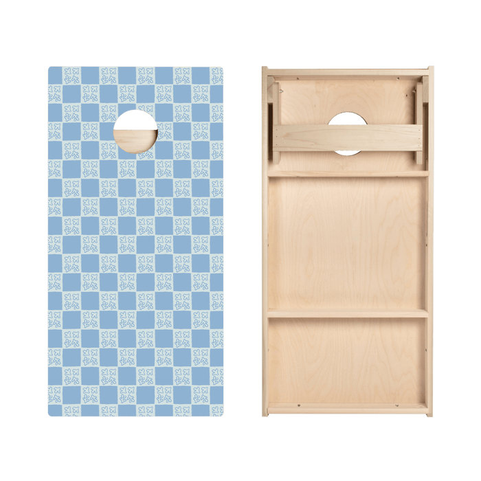 Beachy Blue Grid Star Cornhole Boards, - American Cornhole Association