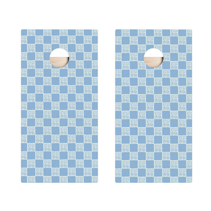 Beachy Blue Grid Star Cornhole Boards, - American Cornhole Association