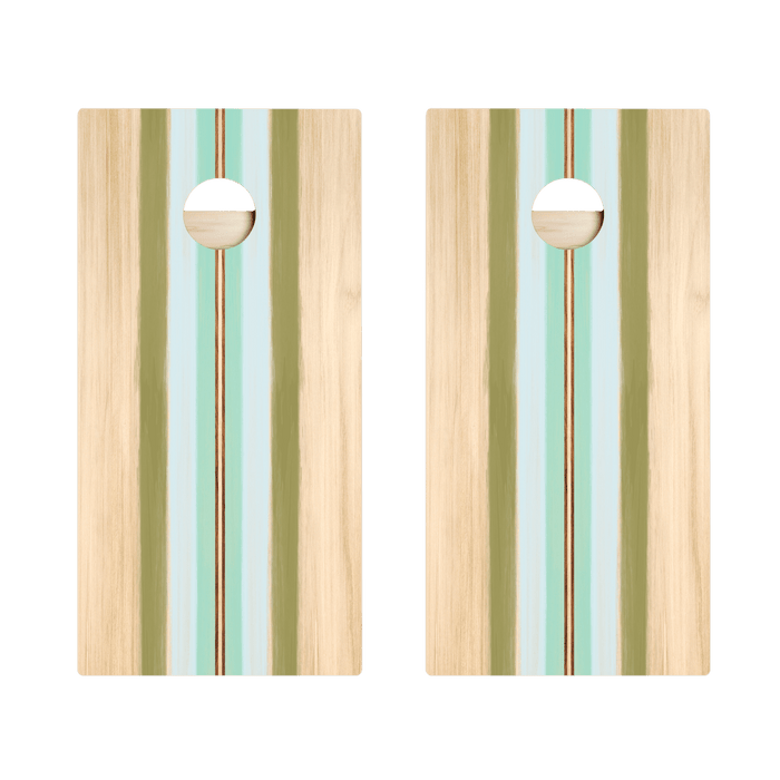 Beachy Retro Stripes Star Cornhole Boards, - American Cornhole Association