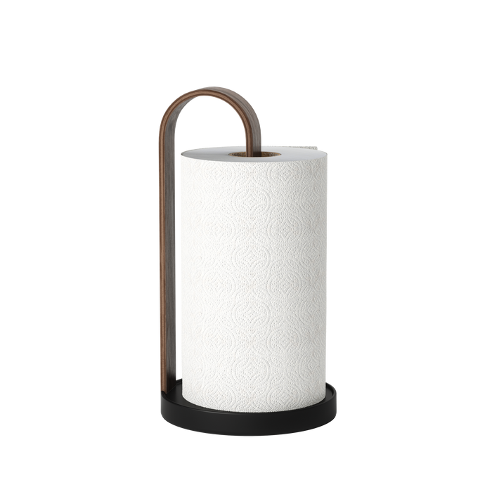 Paper Towel Holders | color: Black/Walnut