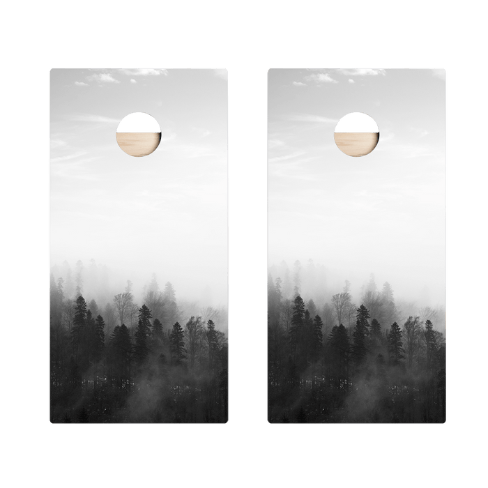 Black And White Forest Star Cornhole Boards - ACA - 000032 | American Cornhole Association
