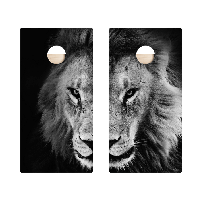 Black And White Lion Star Cornhole Boards, - American Cornhole Association