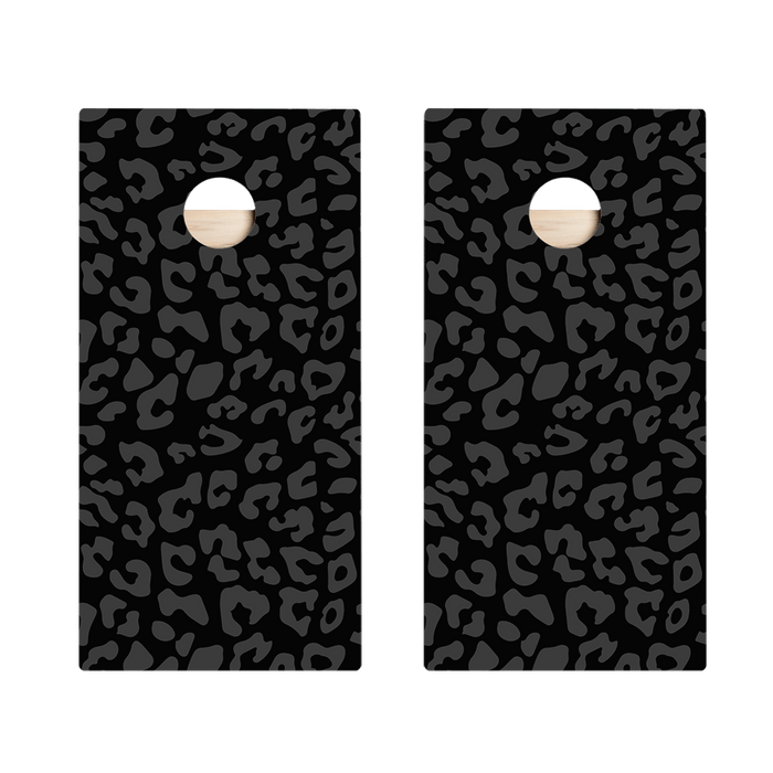 Black Leopard Print Star Cornhole Boards, - American Cornhole Association
