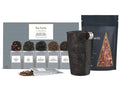 Black Tea Assortment Single Steeps Sampler of 15 pre-portioned loose tea pouches teas with Noir KATI Steeping Cup and a one pound bag of Amber Tea Sugar