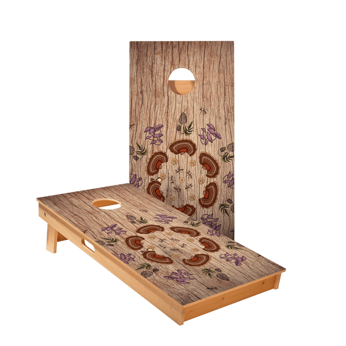 Boho Mushroom Star Cornhole Boards - ACA - 000492 | American Cornhole Association