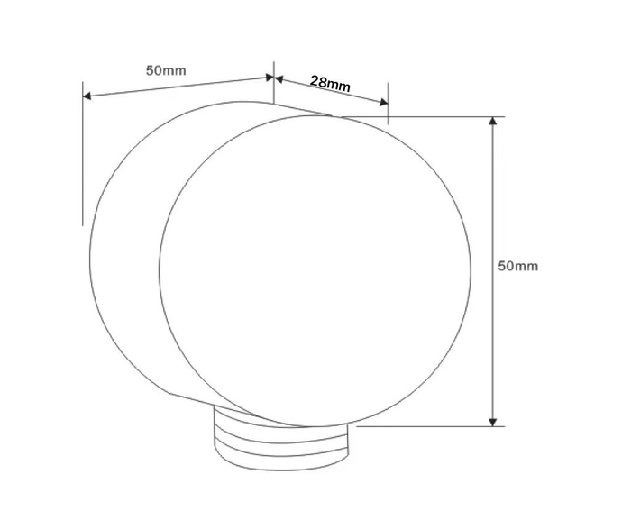 Brass Round Shower Elbow - Matt Gold