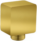 Brass Square Shower Elbow - Matte Gold