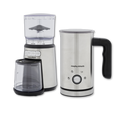 Brew & Blend Electric Burr Coffee Grinder and Milk Frother Set